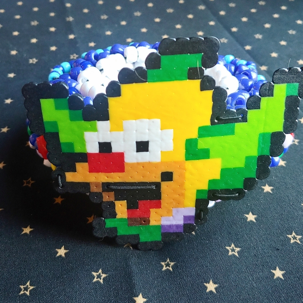 Krusty the Clown Perler Kandi Cuff